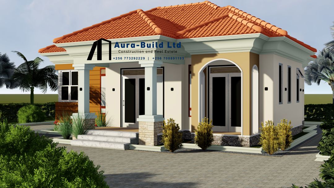 Main front perspective for the Gombe residential design